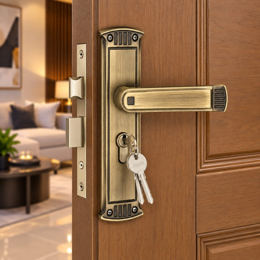 8 inch Heavy Duty Zinc Mortise Door Lock, Brass Antique Finish (O-40)