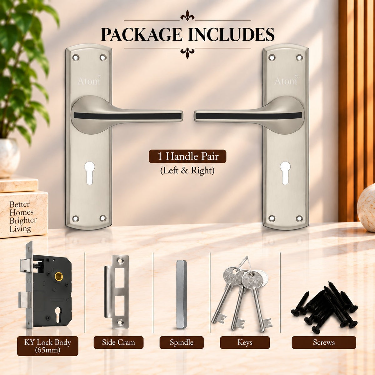 Heavy Duty Zinc Mortise Door Lock, Satin Black Finish (8.5 inch) (O-39)