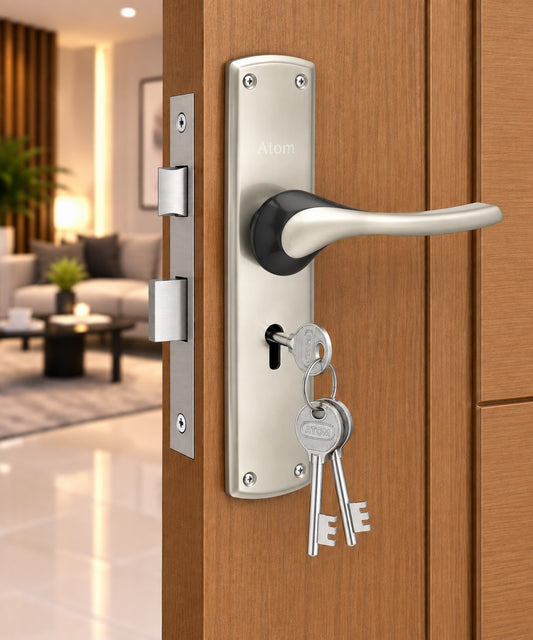 Heavy Duty Zinc Mortise Door Lock, Finish Satin Black (8 inch) (Office O-41)