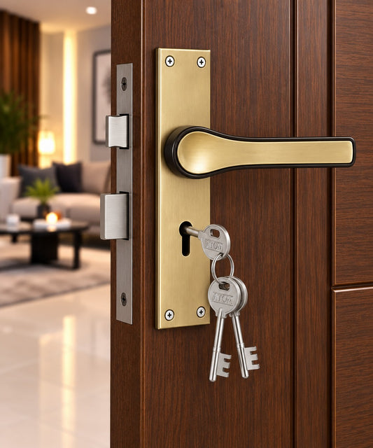 Heavy Duty Zinc Mortise Door Lock, Finish Satin Black (8 inch) (O-43)