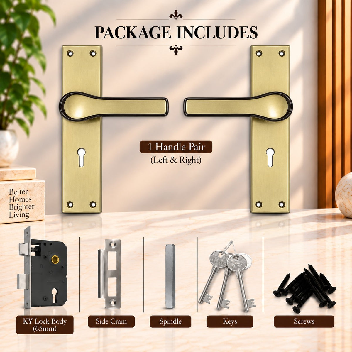 Heavy Duty Zinc Mortise Door Lock, Finish Satin Black (8 inch) (O-43)