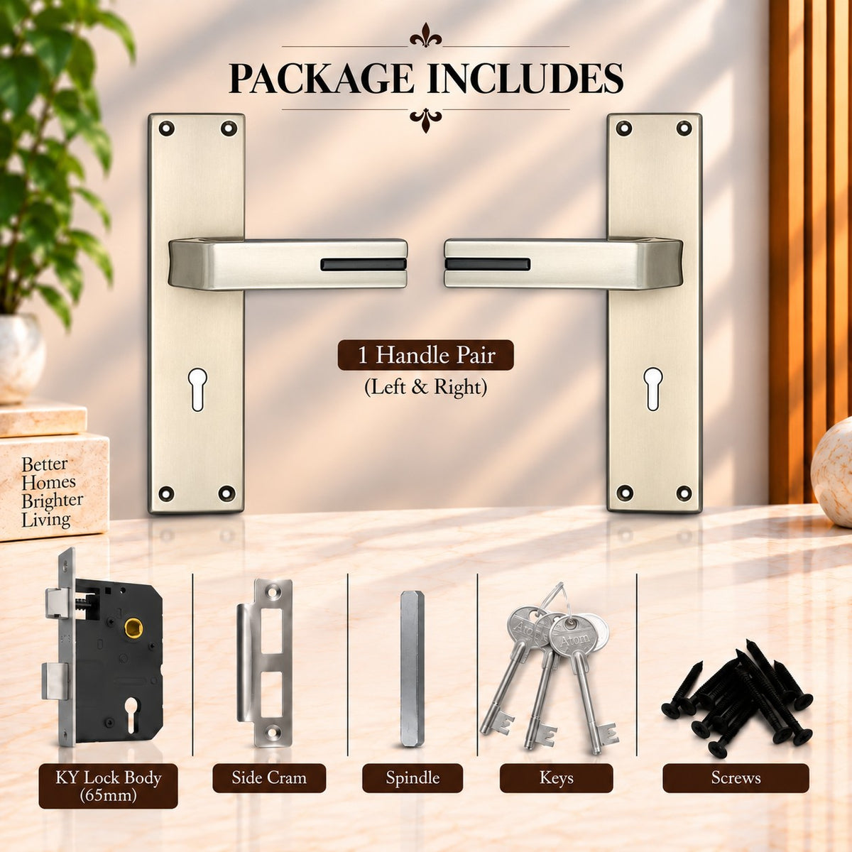 Heavy Duty Zinc Mortise Door Lock, Finish Satin Black (8 inch) (Office O-44)