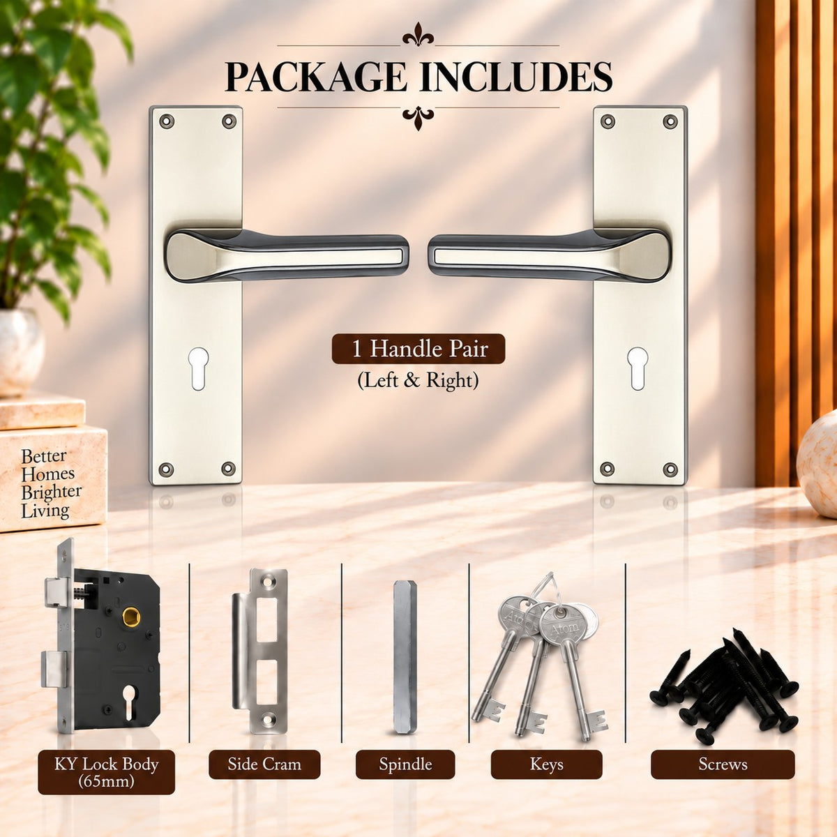 Heavy Duty Zinc Mortise Door Lock, Finish Satin Black (8 inch) (Office O-45)