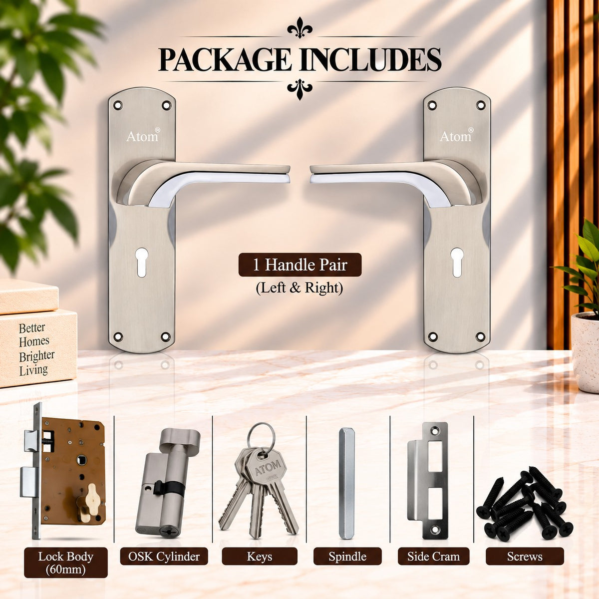 Heavy Duty Zinc Mortise Door Lock, Finish Silver Satin (8 inch) (Office O-46)