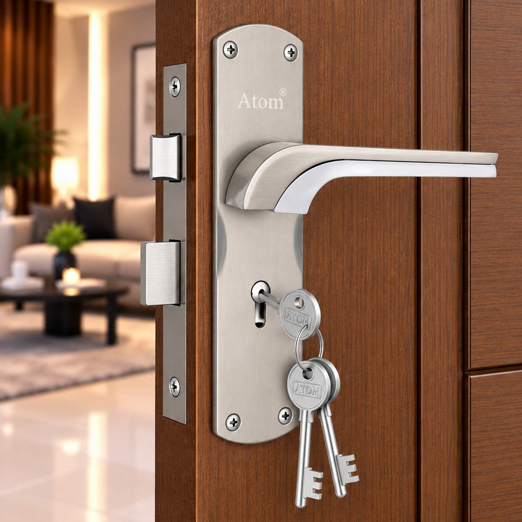 Heavy Duty Zinc Mortise Door Lock, Finish Silver Satin (8 inch) (Office O-46)