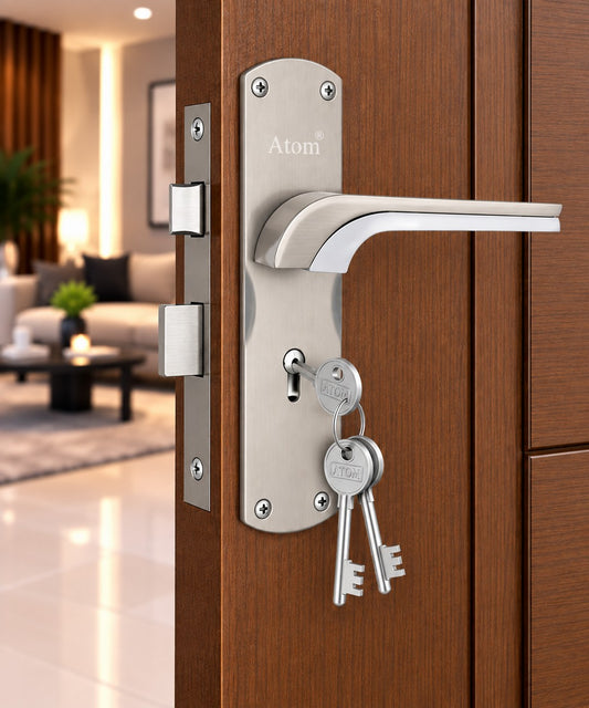 Heavy Duty Zinc Mortise Door Lock, Finish Silver Satin (8 inch) (Office O-46)
