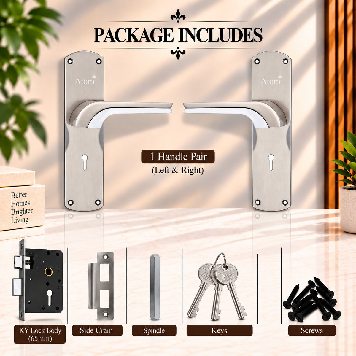 Heavy Duty Zinc Mortise Door Lock, Finish Silver Satin (8 inch) (Office O-46)