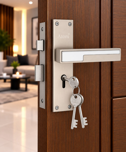Heavy Duty Zinc Mortise Door Lock, Finish Silver Satin (8 inch) (Office O-47)