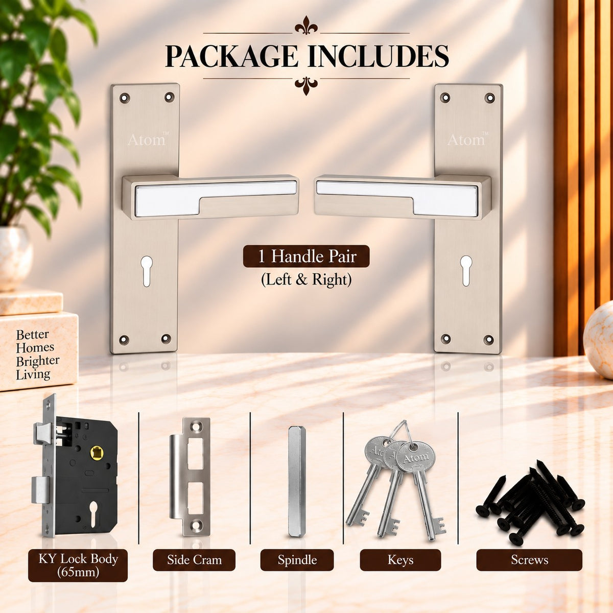 Heavy Duty Zinc Mortise Door Lock, Finish Silver Satin (8 inch) (Office O-47)