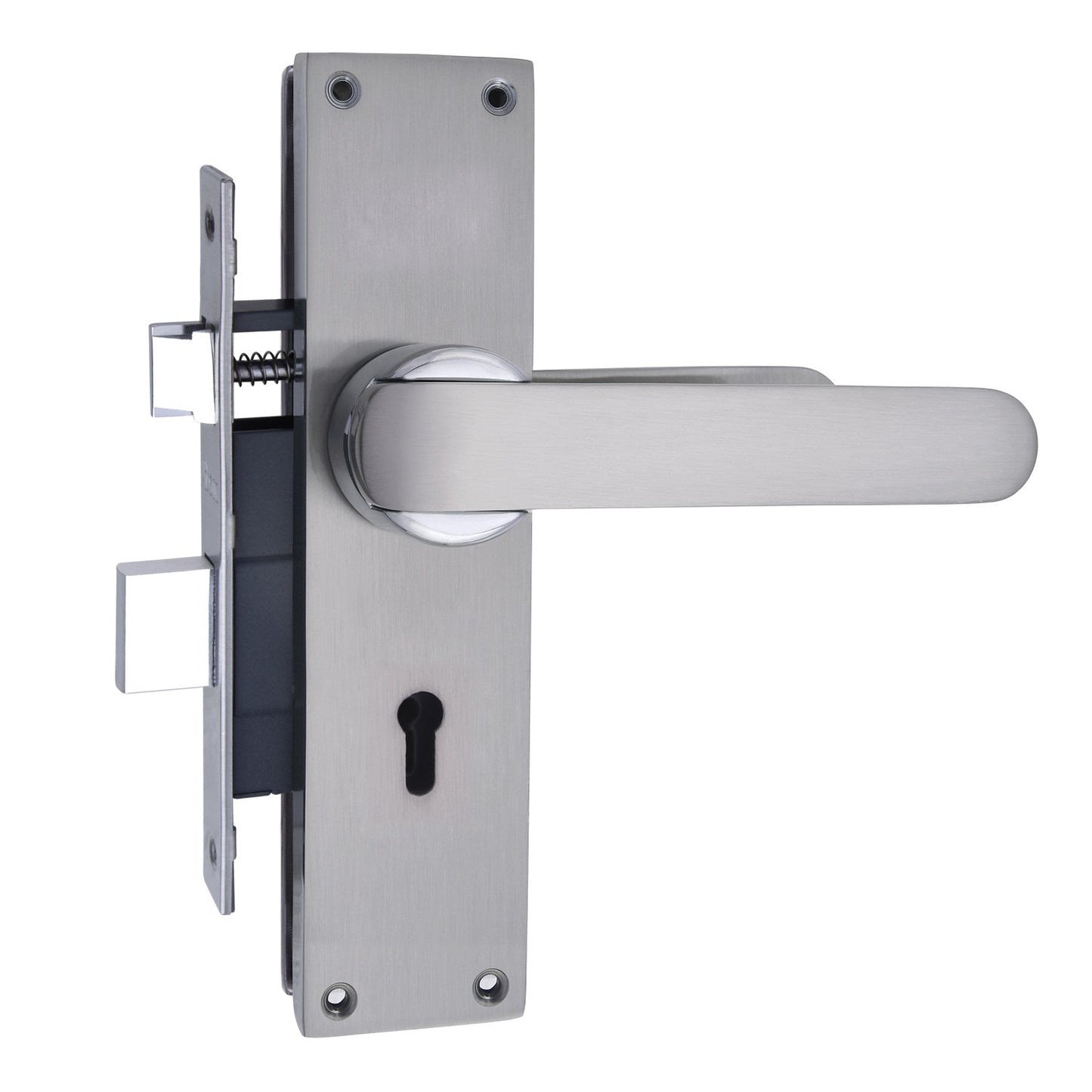 Heavy Duty Zinc Mortise Door Lock, Silver Satin Finish (8 inch) (O-35)