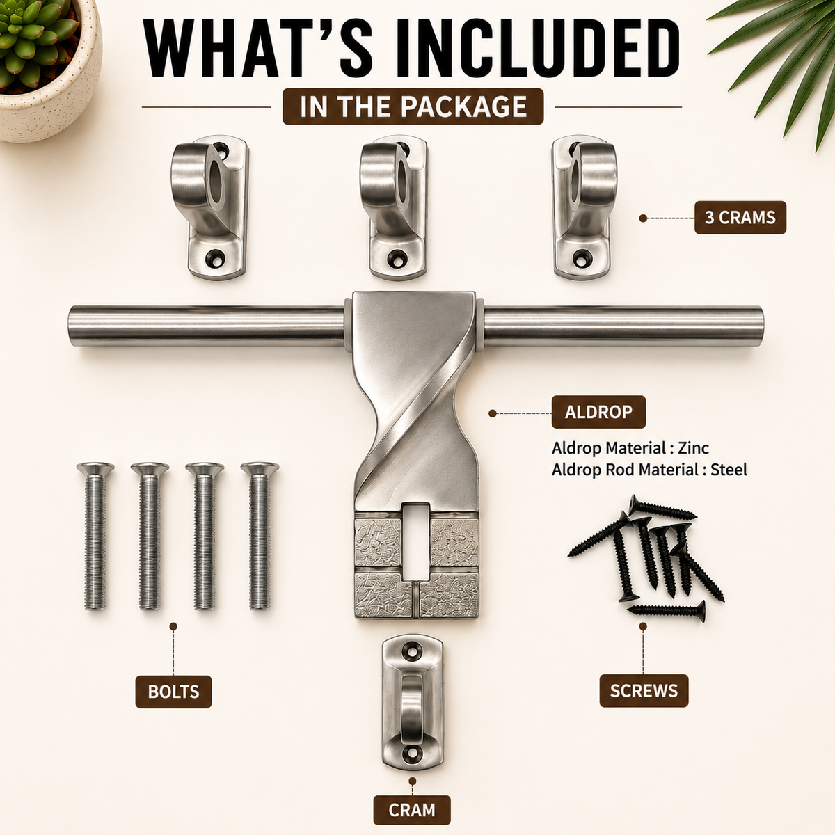 Zinc Aldrop, Brass Antique & Copper Antique Finish (AD-WZA007)