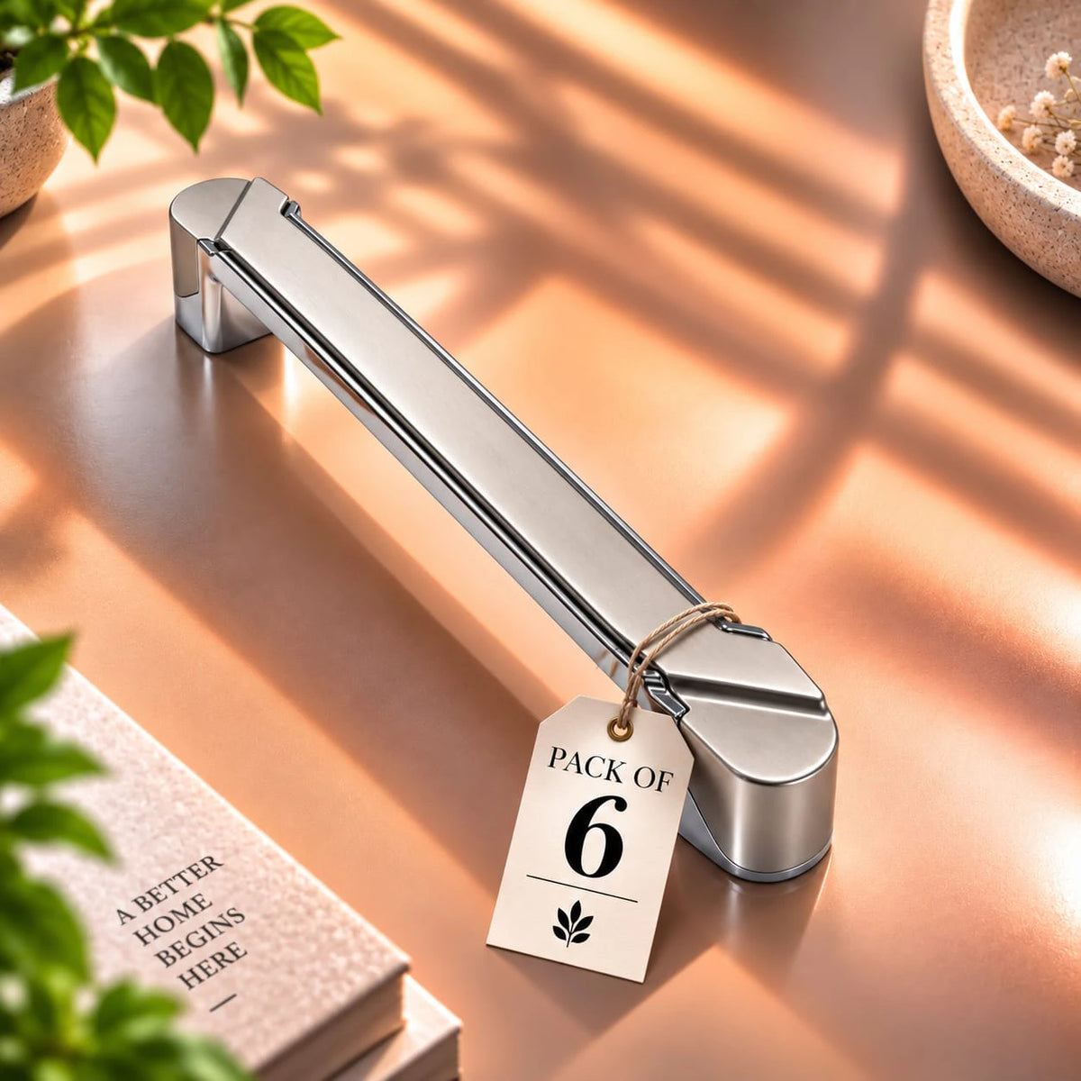Zinc Cabinet Handle, CP Satin Finish (6 Pack) (CH241)