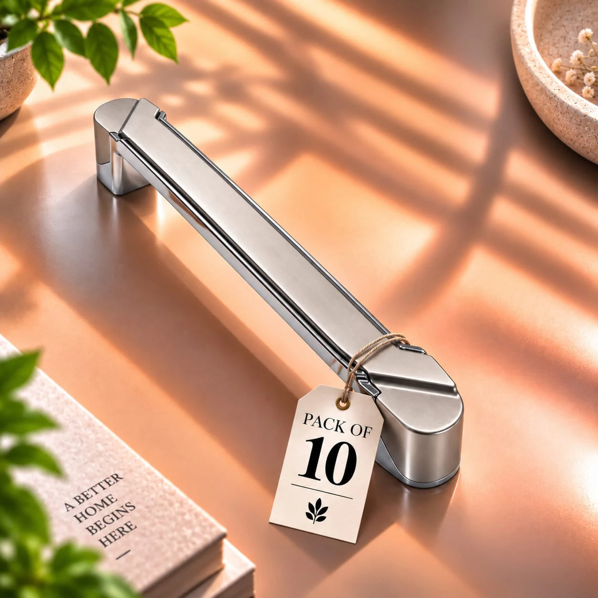 Zinc Cabinet Handle, CP Satin Finish (6 Pack) (CH241)