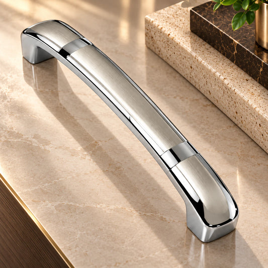 Zinc Cabinet Handle, Finish Black Matt, Brass Antique & CPPT, (6 Pack) (CH536)