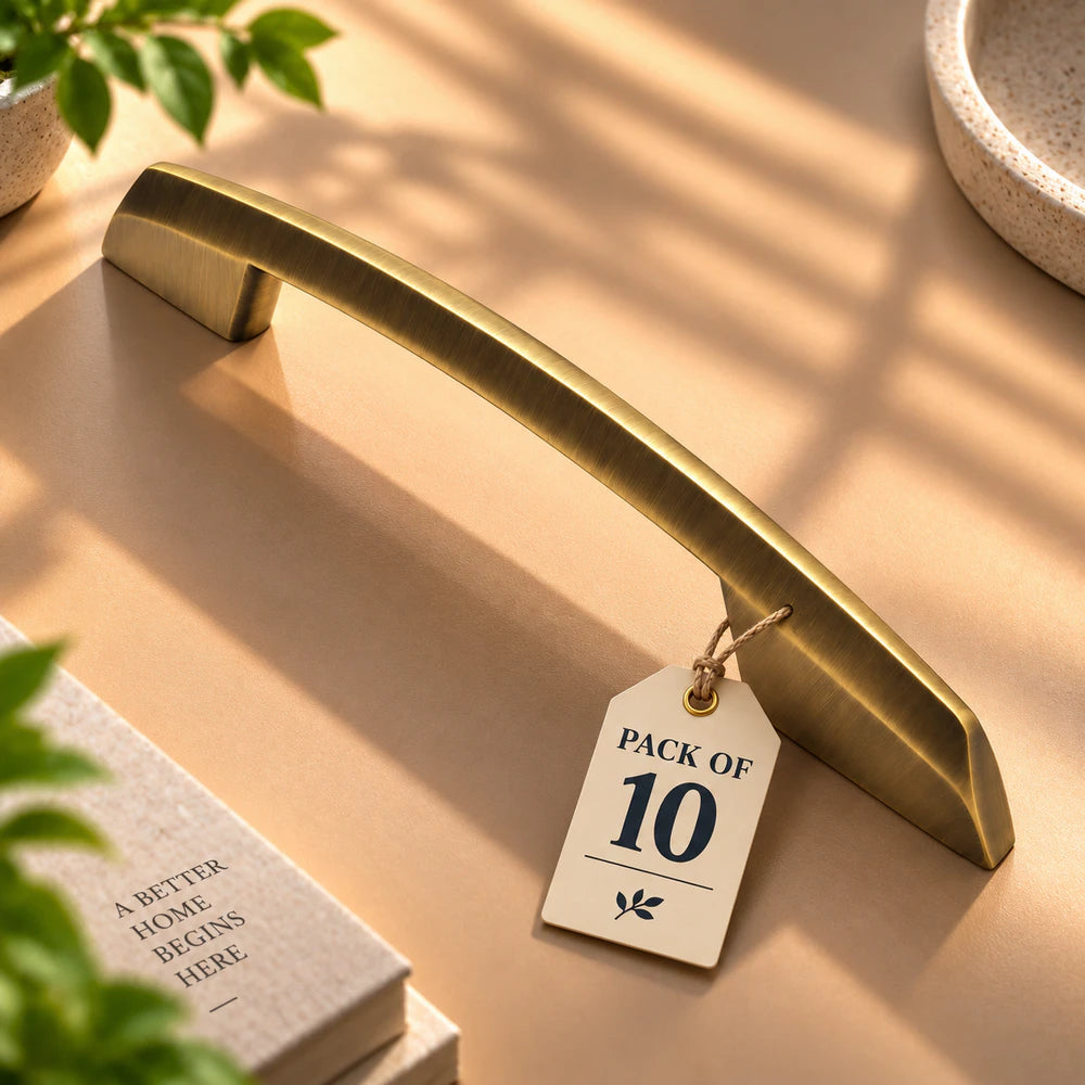 Zinc Cabinet Handle, Finish Black Matt, Brass Antique & CP (CH545)