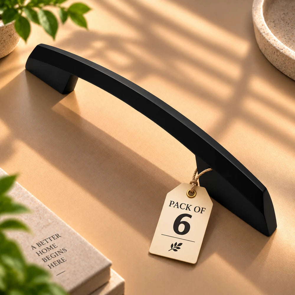 Zinc Cabinet Handle, Finish Black Matt, Brass Antique & CP (CH545)