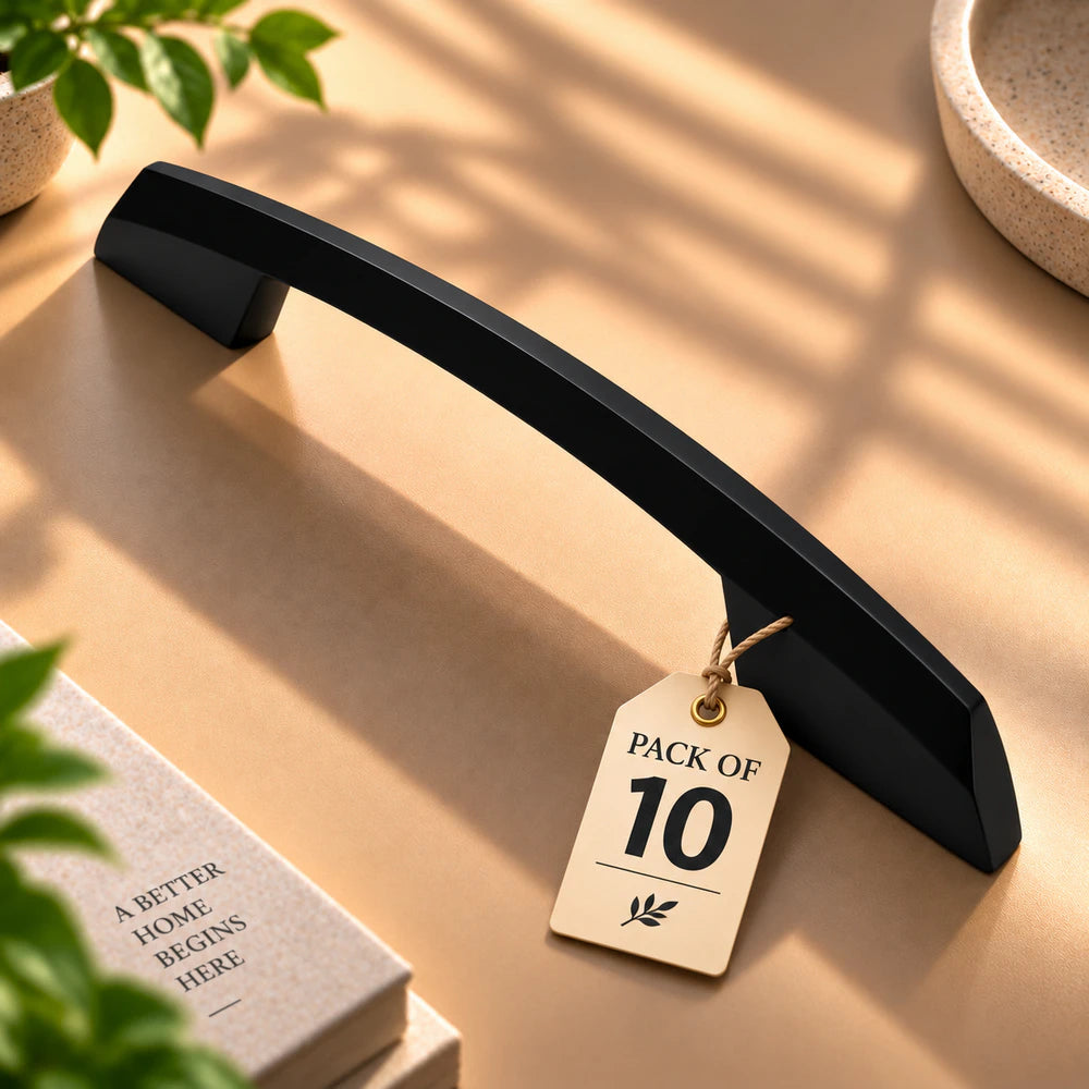 Zinc Cabinet Handle, Finish Black Matt, Brass Antique & CP (CH545)