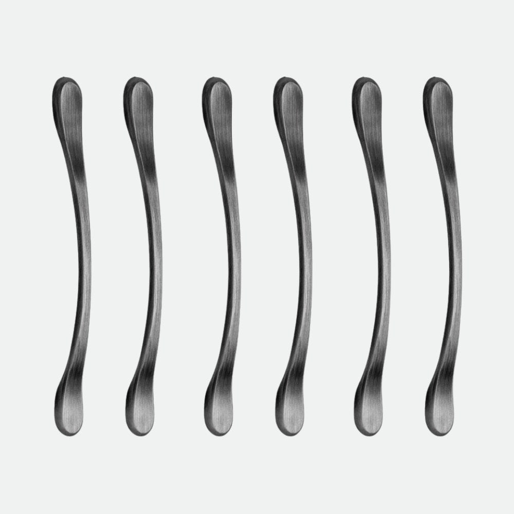 Zinc Cabinet Handle, Finish Black Matt, Brass Antique & CP (6 Pack) (CH548)