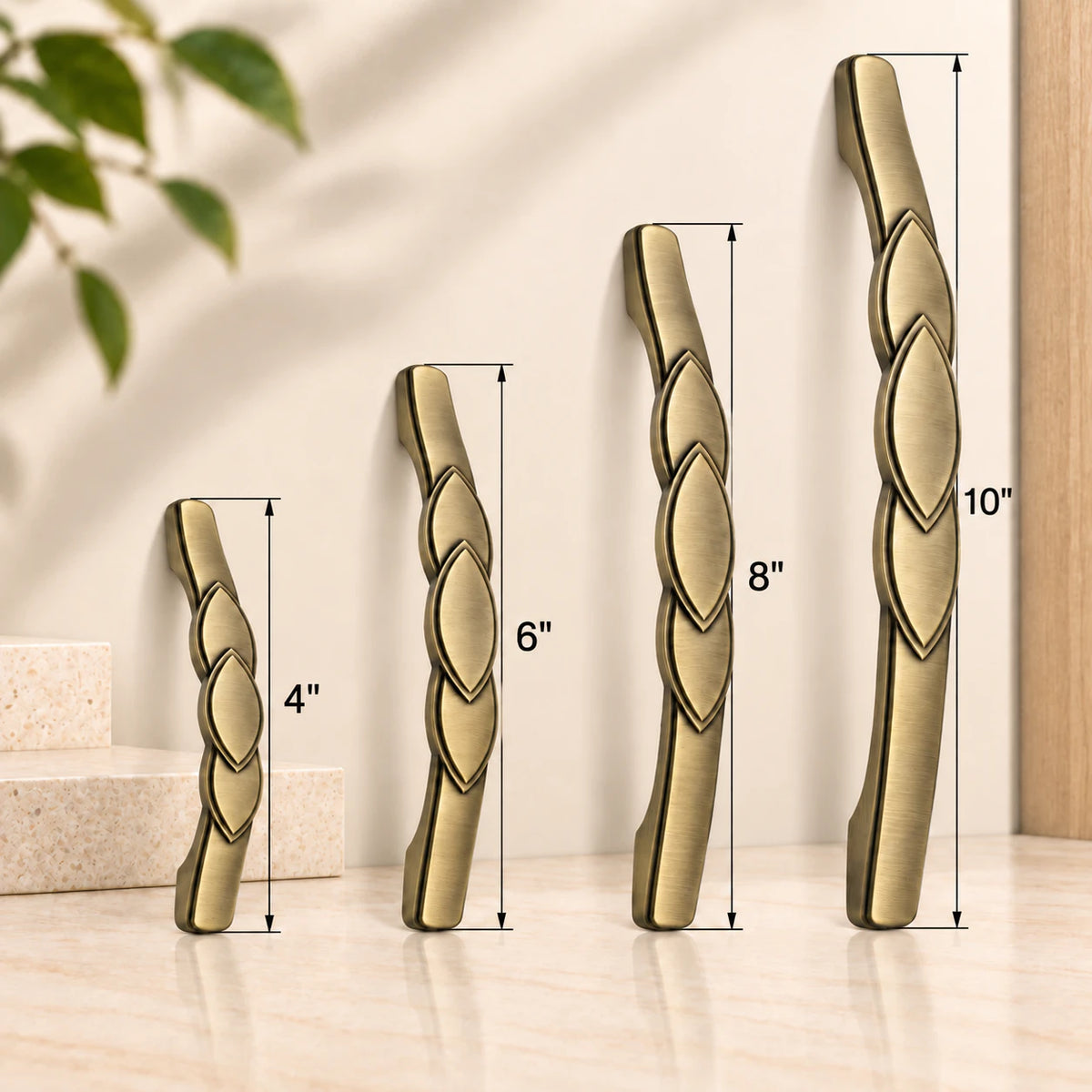 Zinc Cabinet Handle, Finish Brass Antique (6 Pack) (CH225)