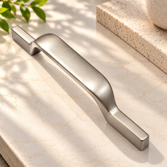 Zinc Cabinet Handle, Finish Satin Black & CP (6 Pack) (CH207)
