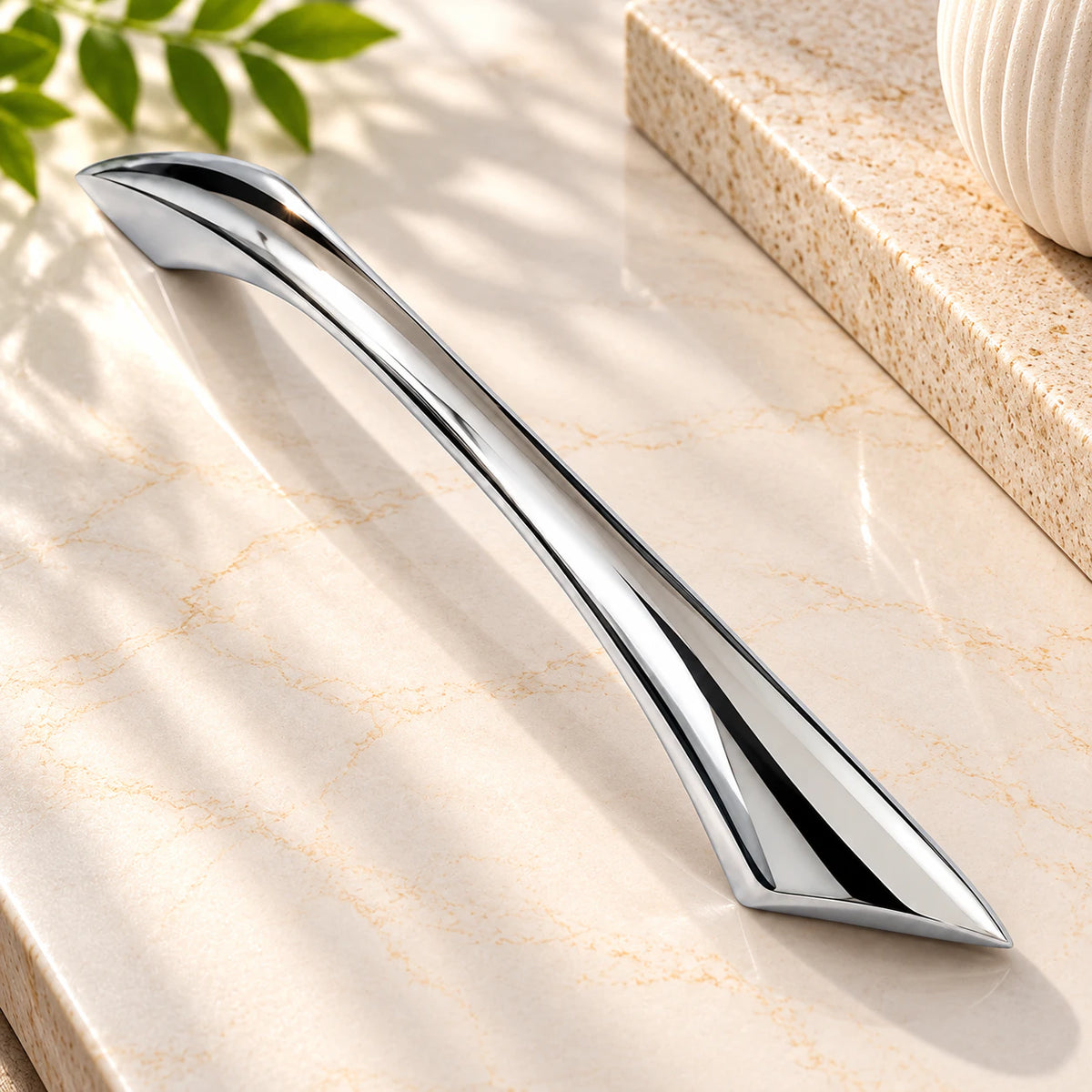 Zinc Cabinet Handle, Finish Silver Satin & CP (6 Pack) (CH212)