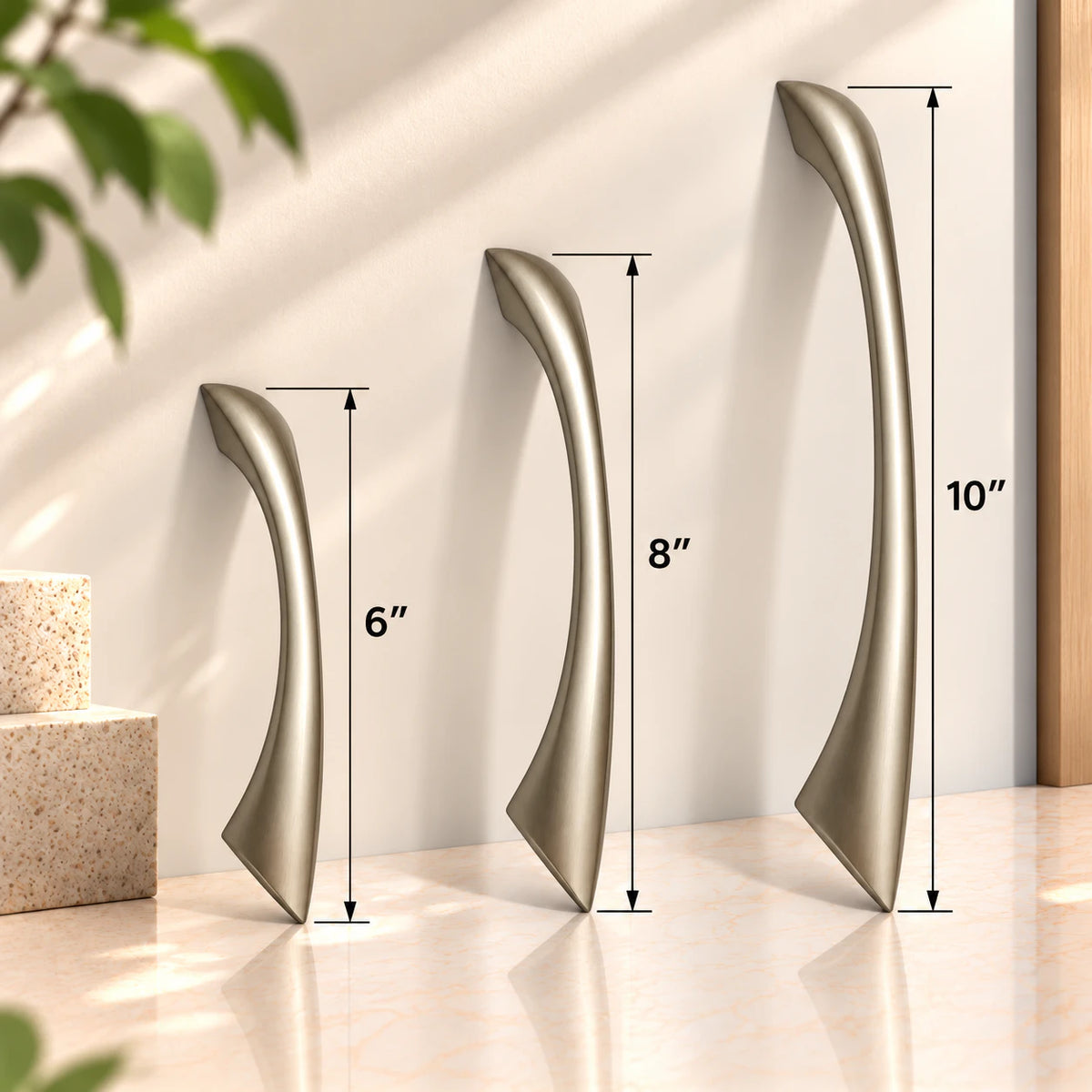Zinc Cabinet Handle, Finish Silver Satin & CP (6 Pack) (CH212)