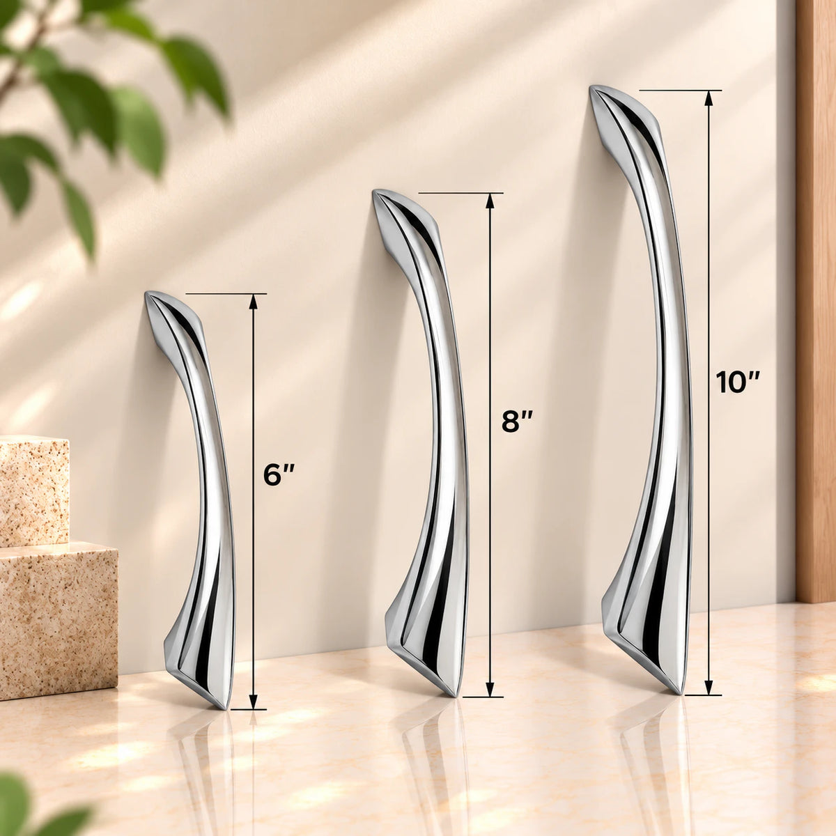 Zinc Cabinet Handle, Finish Silver Satin & CP (6 Pack) (CH212)
