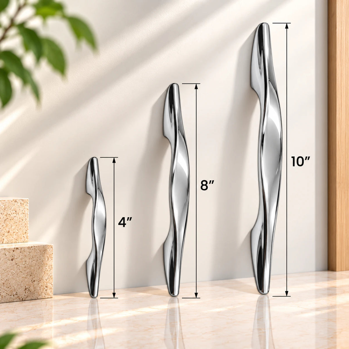 Zinc Cabinet Handle, Finish Silver Satin & CP (6 Pack) (CH218)