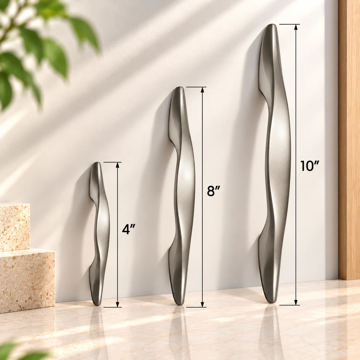 Zinc Cabinet Handle, Finish Silver Satin & CP (6 Pack) (CH218)