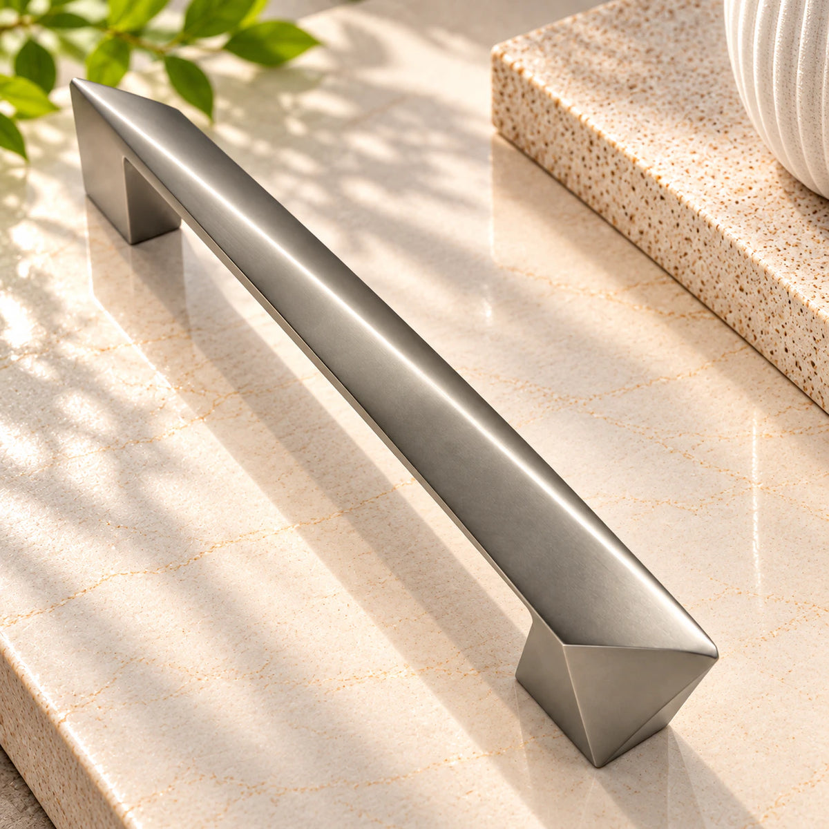Zinc Cabinet Handle, Finish Silver Satin & Satin Black (6 Pack) (CH223)