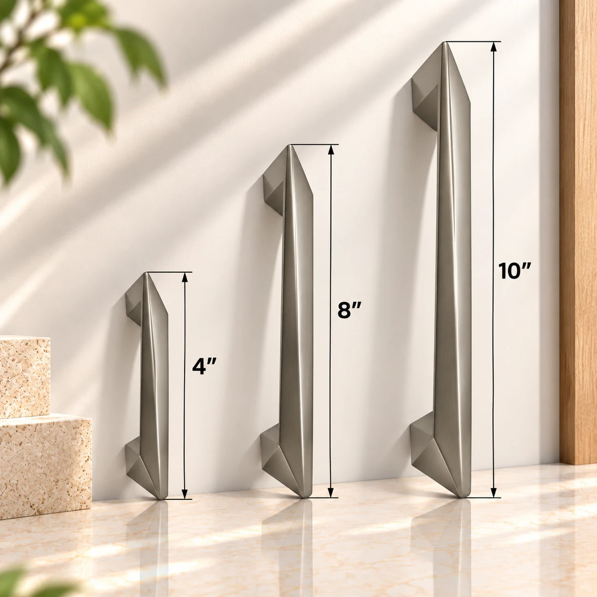 Zinc Cabinet Handle, Finish Silver Satin & Satin Black (6 Pack) (CH223)