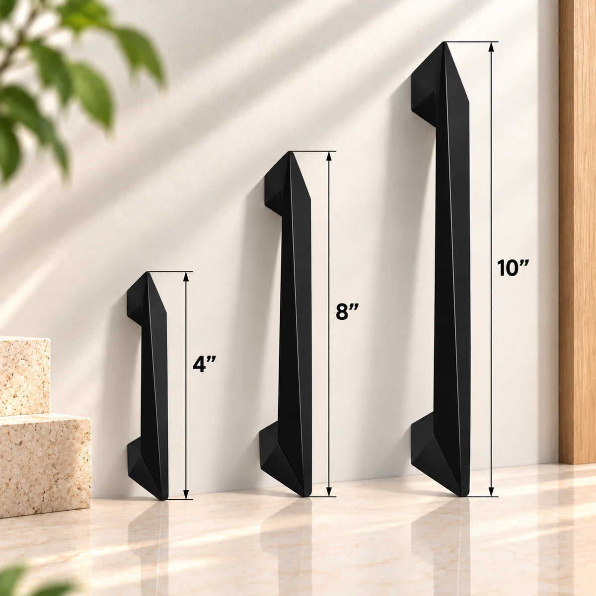 Zinc Cabinet Handle, Finish Silver Satin & Satin Black (6 Pack) (CH223)