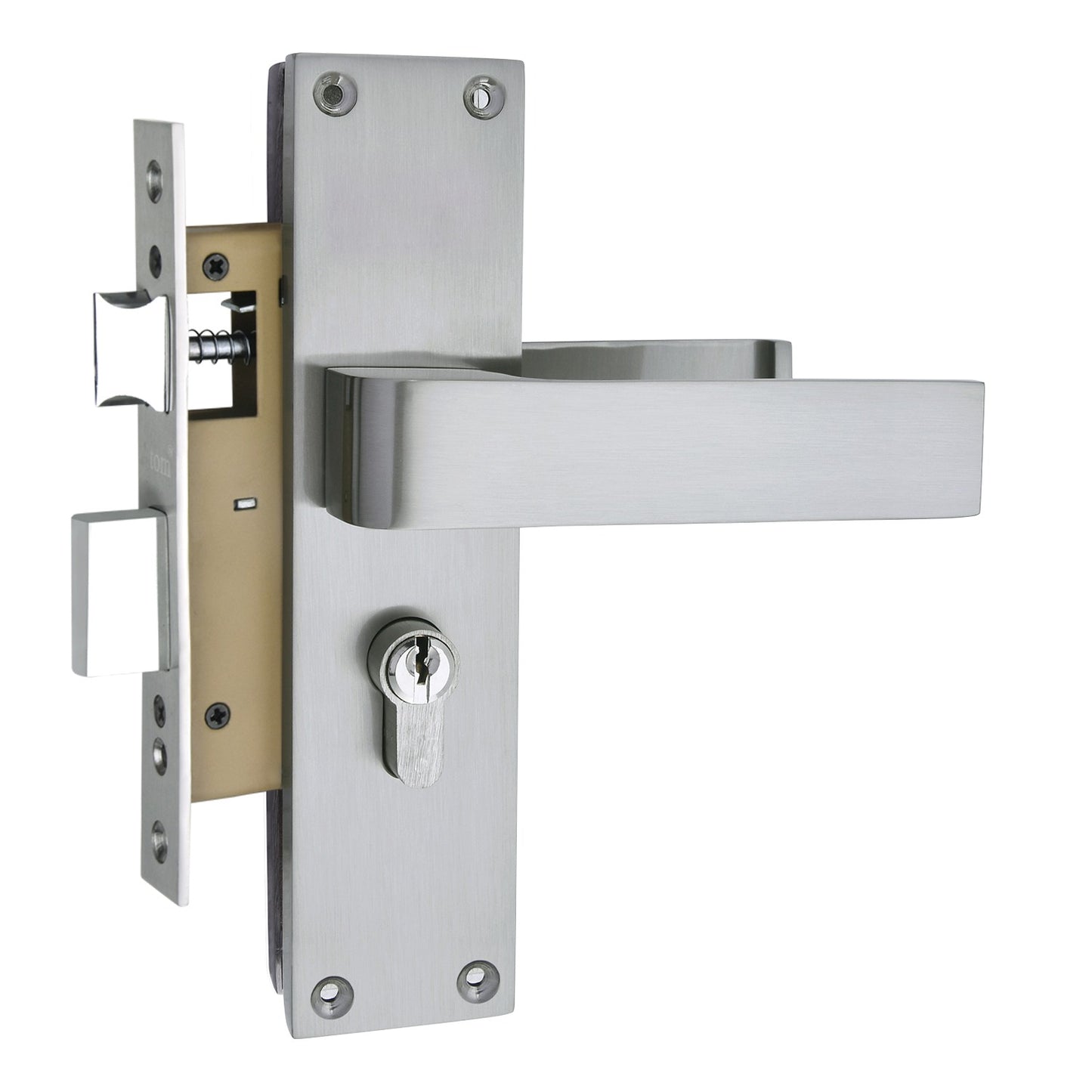 Heavy Duty Zinc Mortise Door Lock, Silver Satin Finish (O-33)