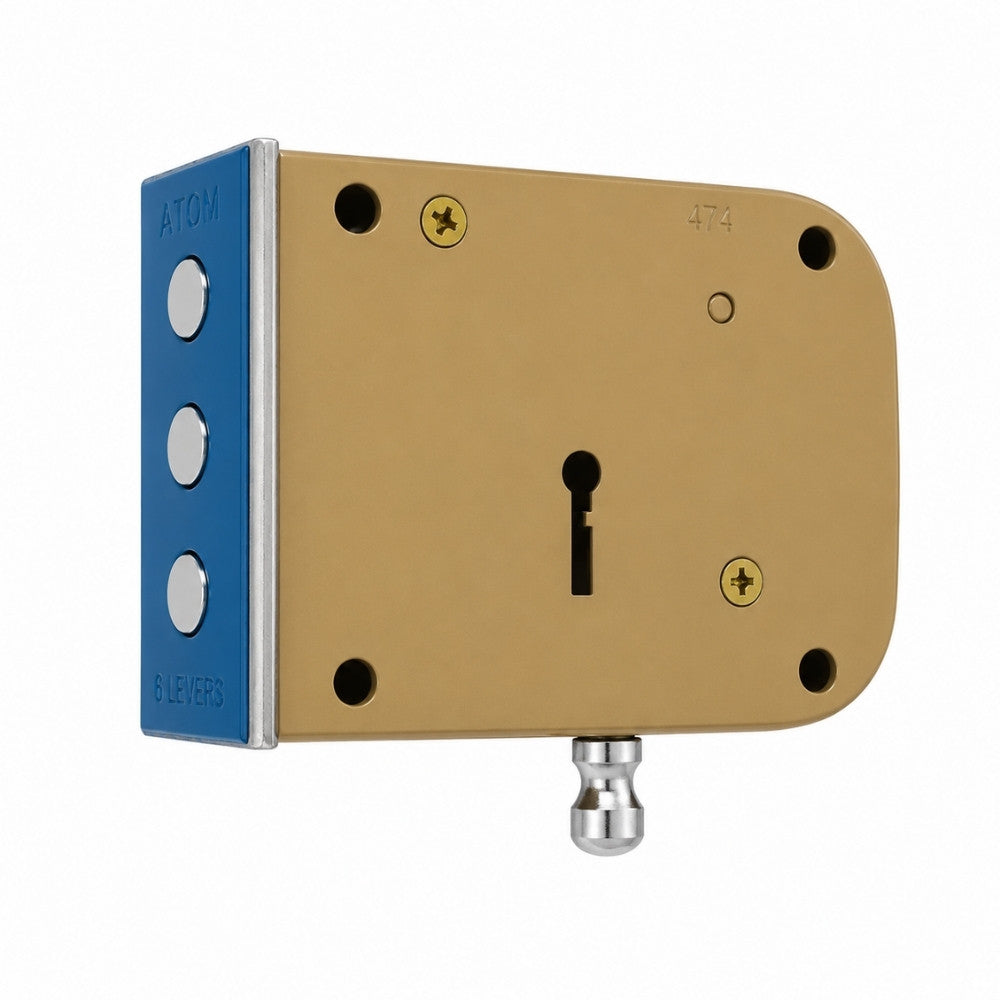 Brass & Iron material Door lock, Silver Satin Finish, 2 Keys (WDL-4)