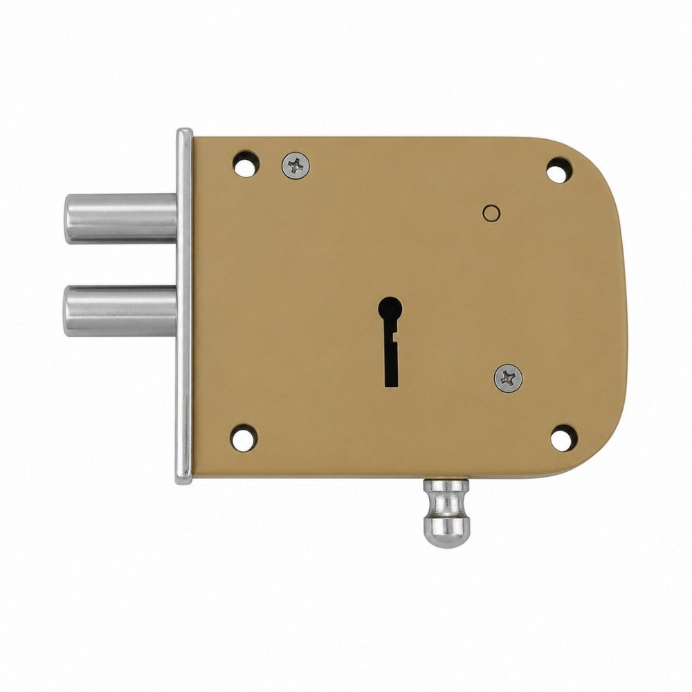 Atom Steel, Brass & Iron material Door lock | Silver Satin Finish | 2 Keys |  Lock for Double Door, Door, Main door, home door, Bedroom, Living Room, WDL-3