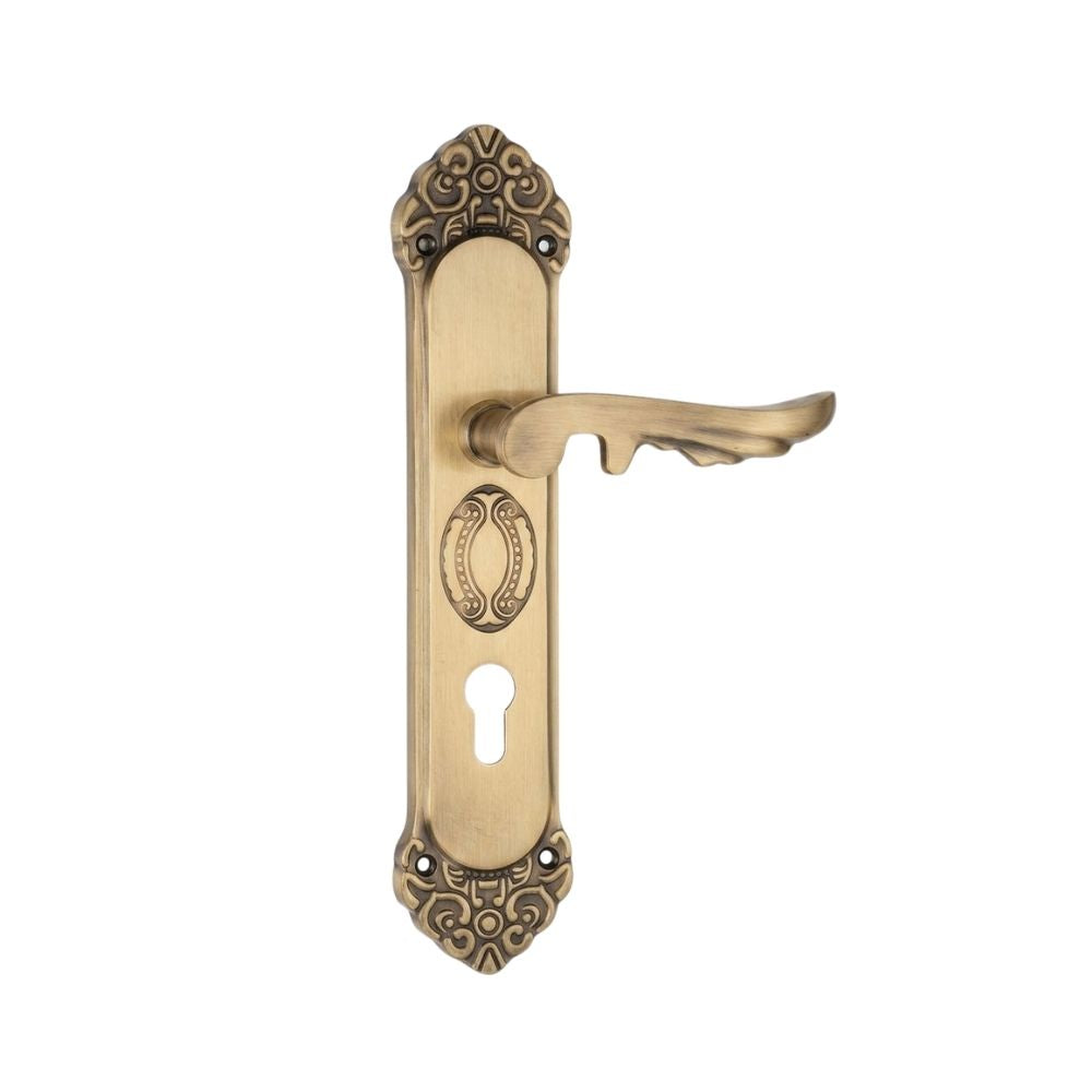 Brass Mortice Door Handle Antique Finish 11 Inch MUSTANG