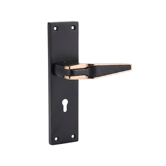 Mortice Coca Black Handle with Lock Plate KY 65mm (O-72)