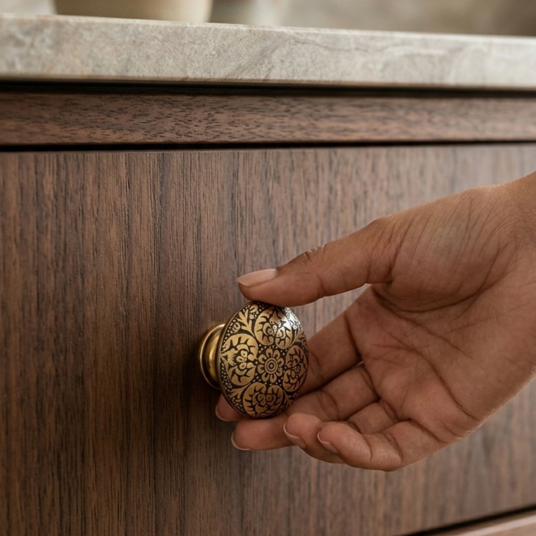 BK-Beetal Designer Cabinet Knob | Multi Colour Floral Furniture Knob