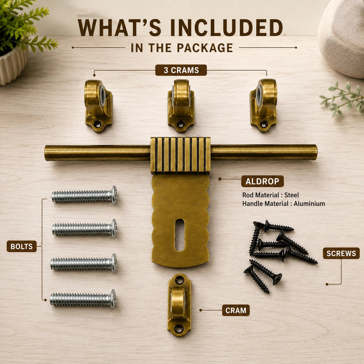 Aluminium Aldrop, Brass Antique Finish (AD-GINI)