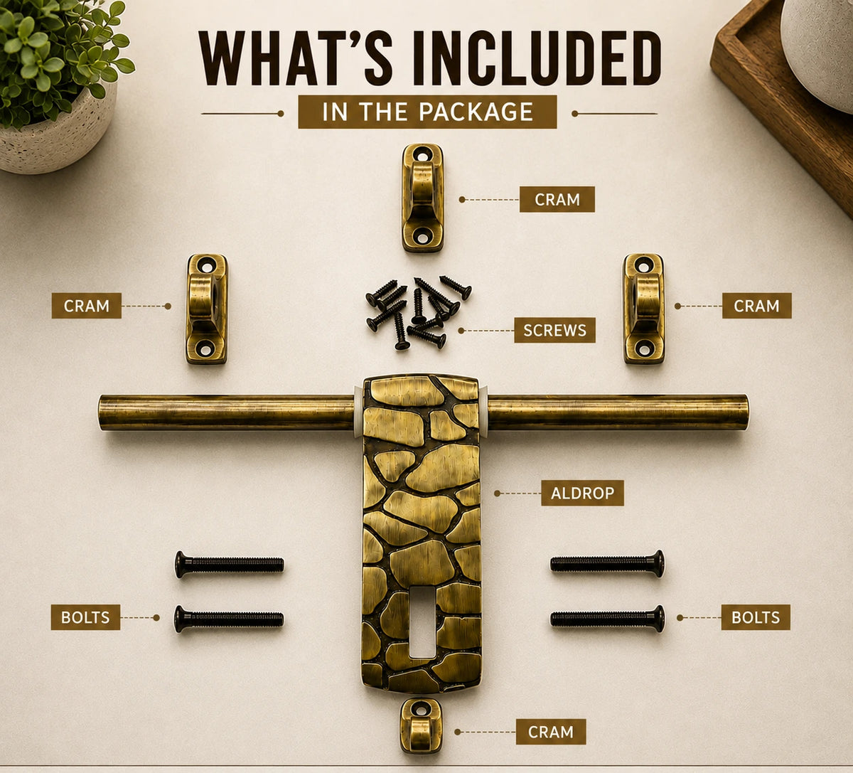 Aluminium Aldrop, Brass Antique Finish (AD-MARVEL)