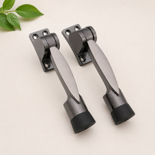 Zinc Door Stopper, Black Silver & CPSS (Pack of 2) (DS005)