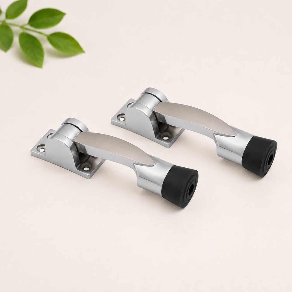 Zinc Door Stopper, Black Silver & CPSS (Pack of 2) (DS005)