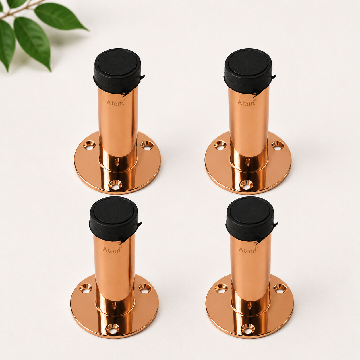 Door Silencer | Premium Door Stopper in SS, Antique, Black & Rose Gold (Pack of 4)