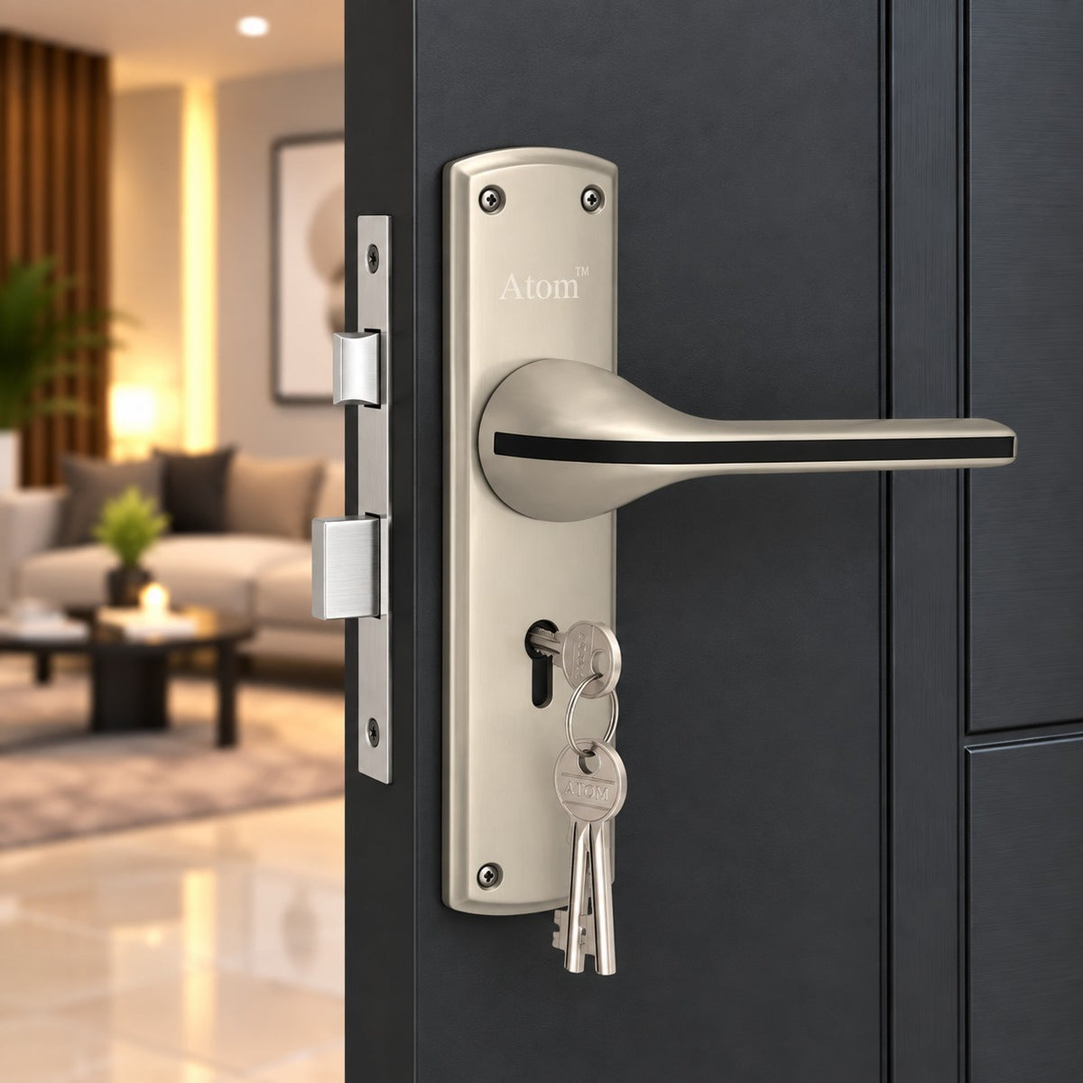 Heavy Duty Zinc Mortise Door Lock, Satin Black Finish (8.5 inch) (O-39)