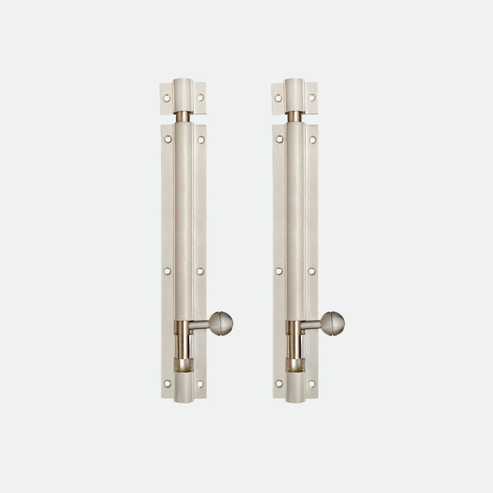 Aluminium Tower Bolt, Silver Satin Finish (TB001)