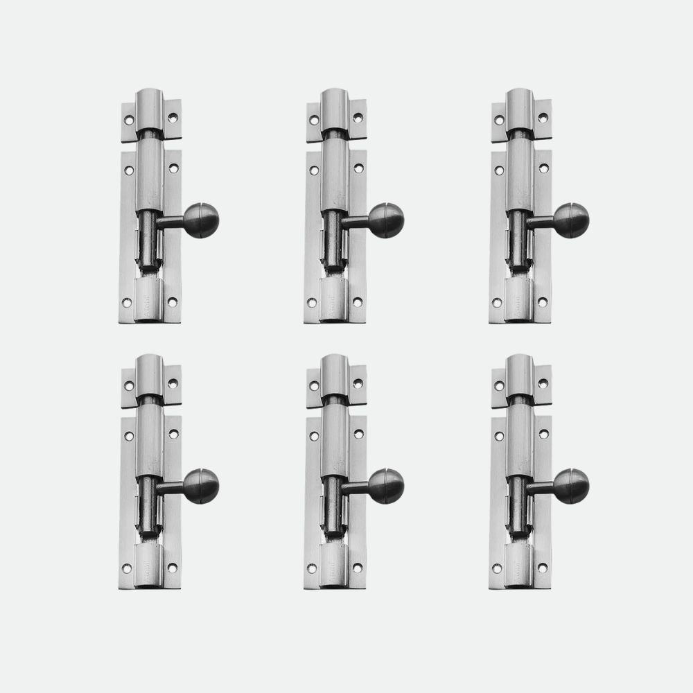 Aluminium Tower Bolt, Silver Satin Finish (TB001)