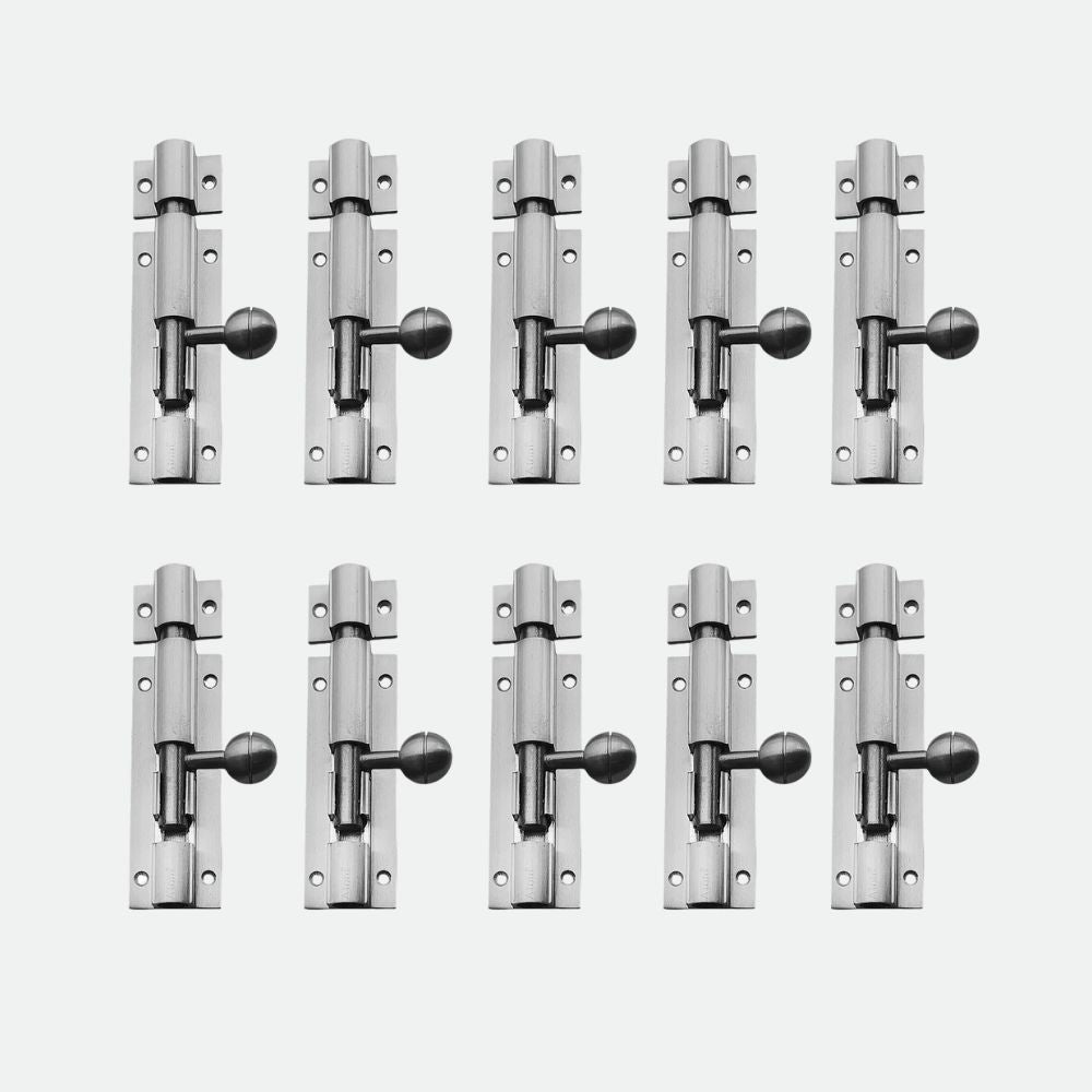 Aluminium Tower Bolt, Silver Satin Finish (TB001)
