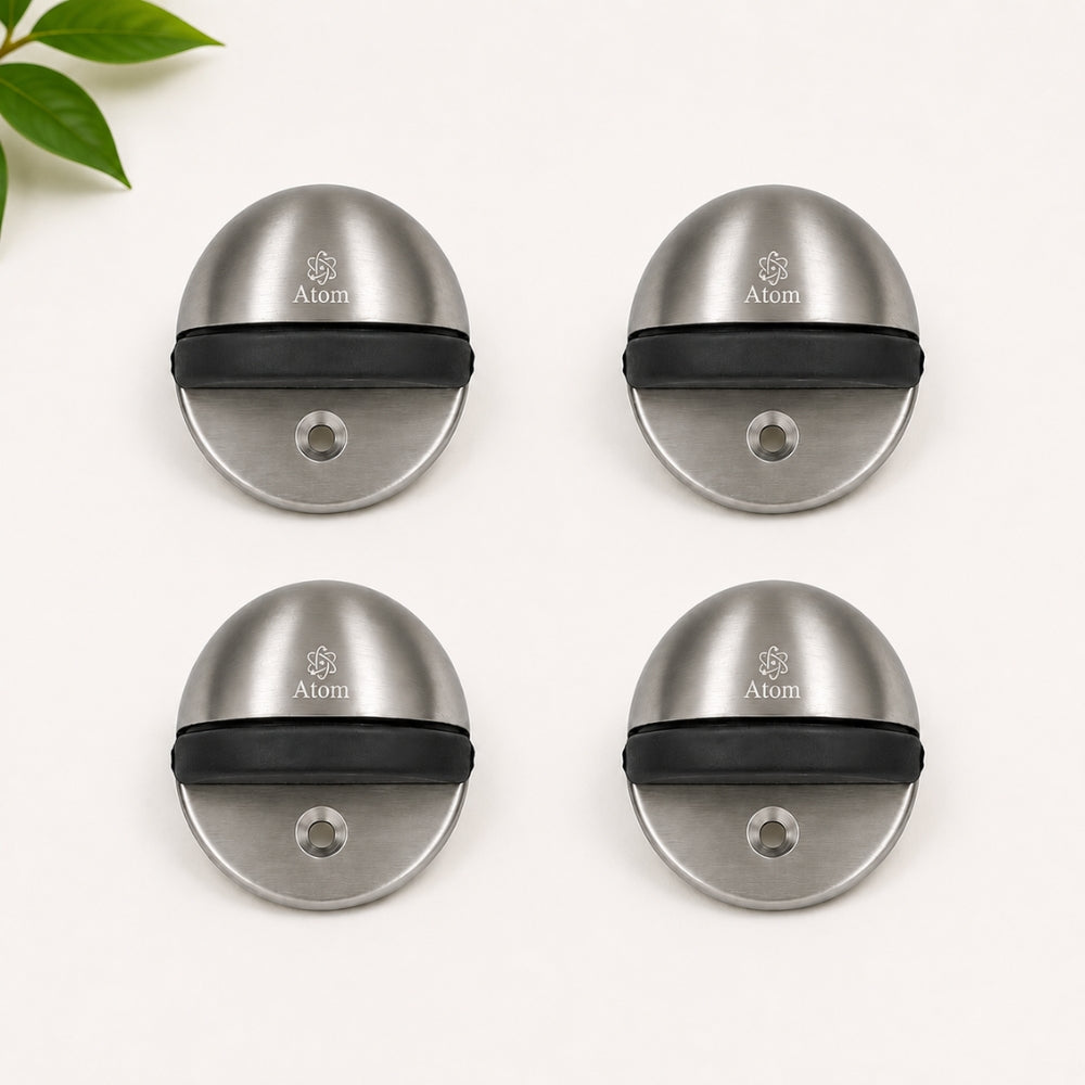 D-Type Door Stopper | Premium Zinc Door Stopper in SS, Antique, Black & Rose Gold (Pack of 4)