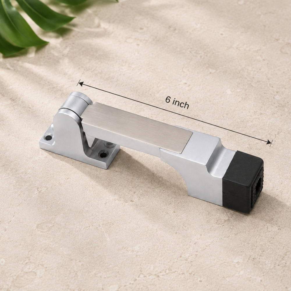 Zinc Door Stopper, Black Silver & CPSS (Pack of 2) (DS004)