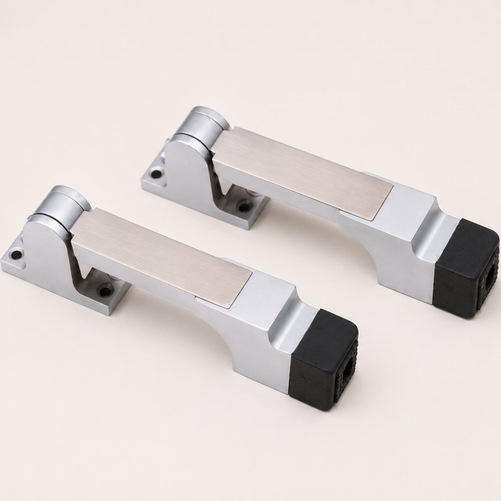 Zinc Door Stopper, Black Silver & CPSS (Pack of 2) (DS004)
